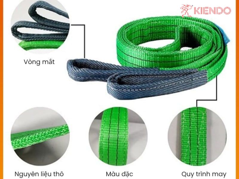 Thông số kỹ thuật và nhận diện dây cáp vải cẩu hàng 2 tấn